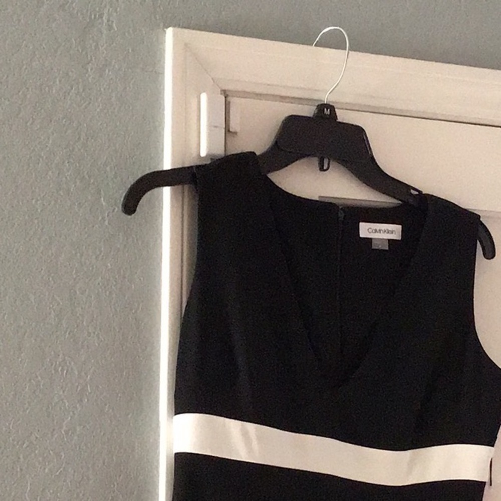 CALVIN KLEIN LONG DRESS SIDE RUFFLE VERY SLIMMING